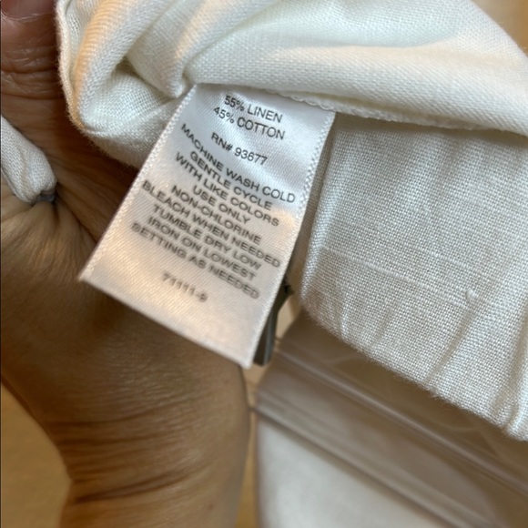 Liz Claiborne LINEN white off white Wide Leg Pants relaxed fit - Picture 6 of 9